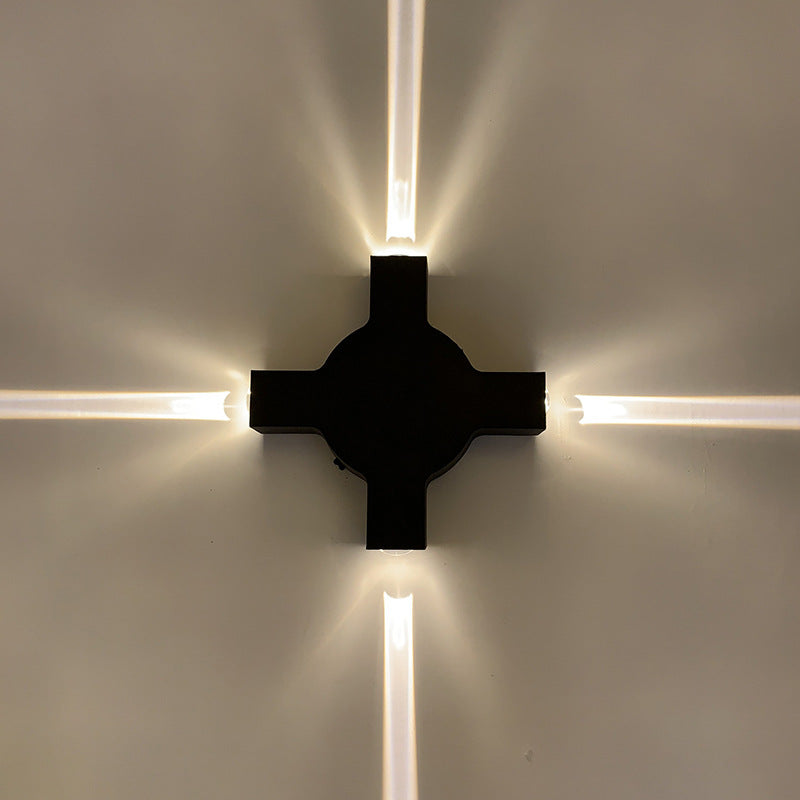 Creative Starlight Decorative LED Waterproof Black Modern Wall Lamp
