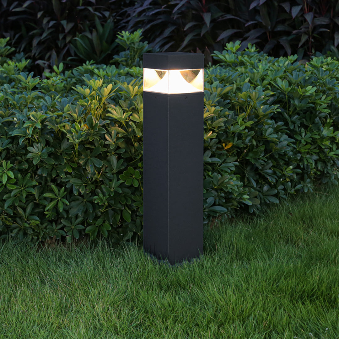 Outdoor 31in Lawn Bollard Light Square Nordic Pathway Lighs