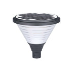 1-Light Round Solar LED Outdoor Lamp Post in Black