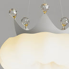 Clouds Crystal Crowns LED Three Step Dimming Ins Modern Chandelier Light