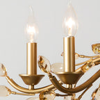 Gold Candlestick Chandelier Branch Crystal Ceiling Light