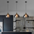 [Open-Box]Retro Creative Glass Electroplated Smoke Gray Industrial Pendant Lamp