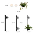 Creative Flowerpot Ball Waterproof LED Black Modern Outdoor Wall Light