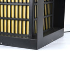 Black Industrial LED Outdoor Pathway Lantern - Building-Inspired Cuboid Design