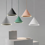 Cone Shaped Pendant Lights LED Macaron Color Ceiling Light