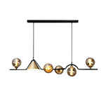 Strip Cone Glass Bubbles LED Iron Electroplating Nordic Chandelier