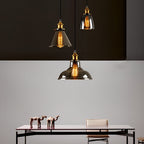 [Open-Box]Retro Creative Glass Electroplated Smoke Gray Industrial Pendant Lamp