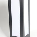 Modern Black Solar Bollard Lights Automatic, Waterproof LED Outdoor Lighting