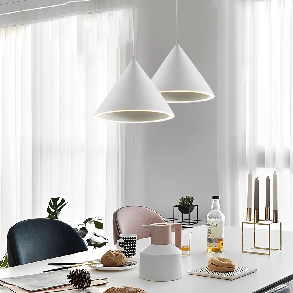Cone Shaped Pendant Lights LED Macaron Color Ceiling Light