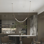 1/3 Leather Belts LED Pendant Light Modern LED Staircase Chandelier