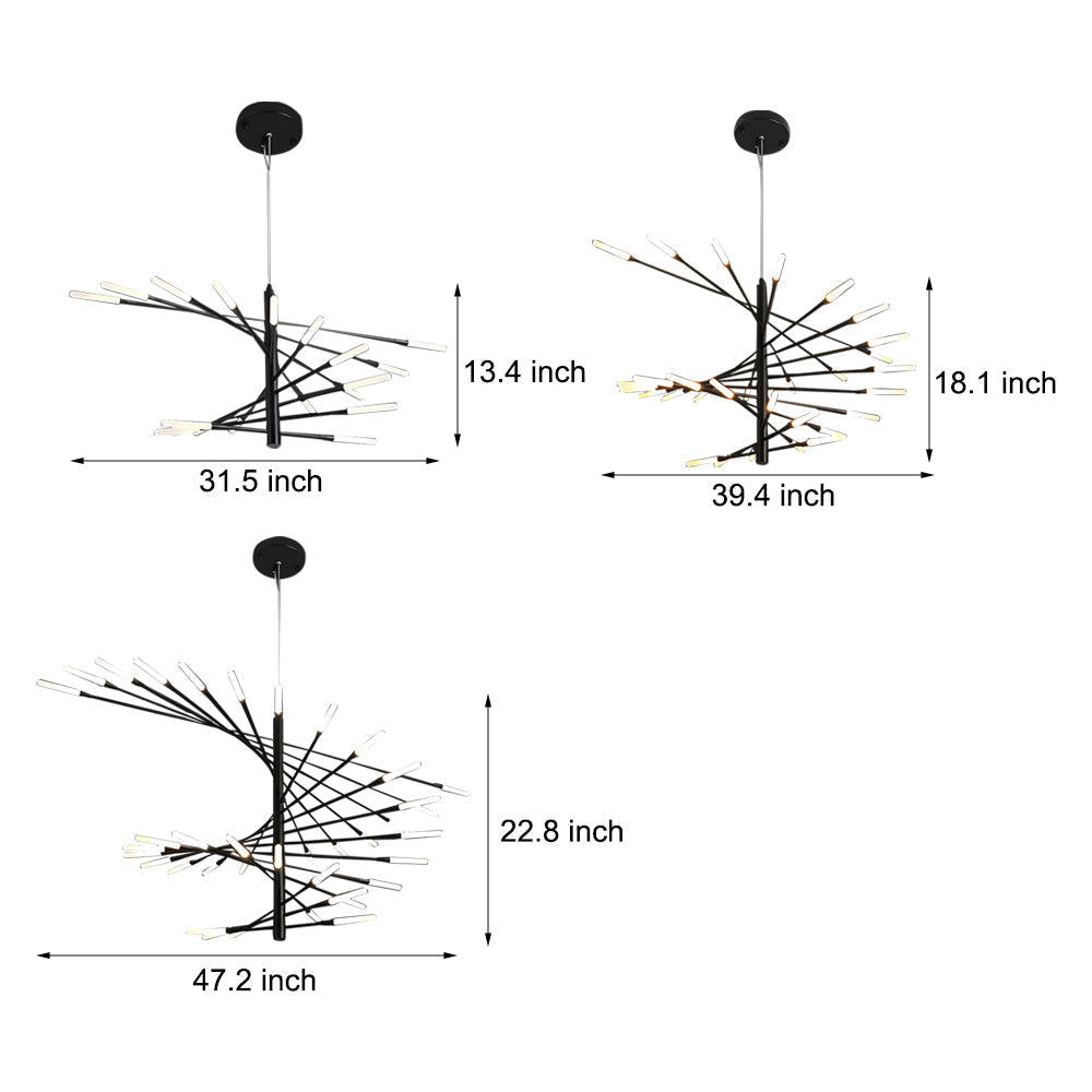 Elegant LED Chandelier Contemporary Spiral Sputnik Light