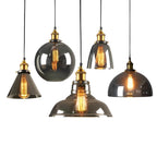 [Open-Box]Retro Creative Glass Electroplated Smoke Gray Industrial Pendant Lamp