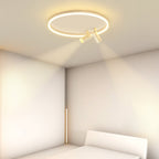 16'' Round Dimmable Adjustable Flush Mount Light with 2 Spotlights Track Lights