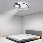16'' Round Dimmable Adjustable Flush Mount Light with Spotlights Track Lights