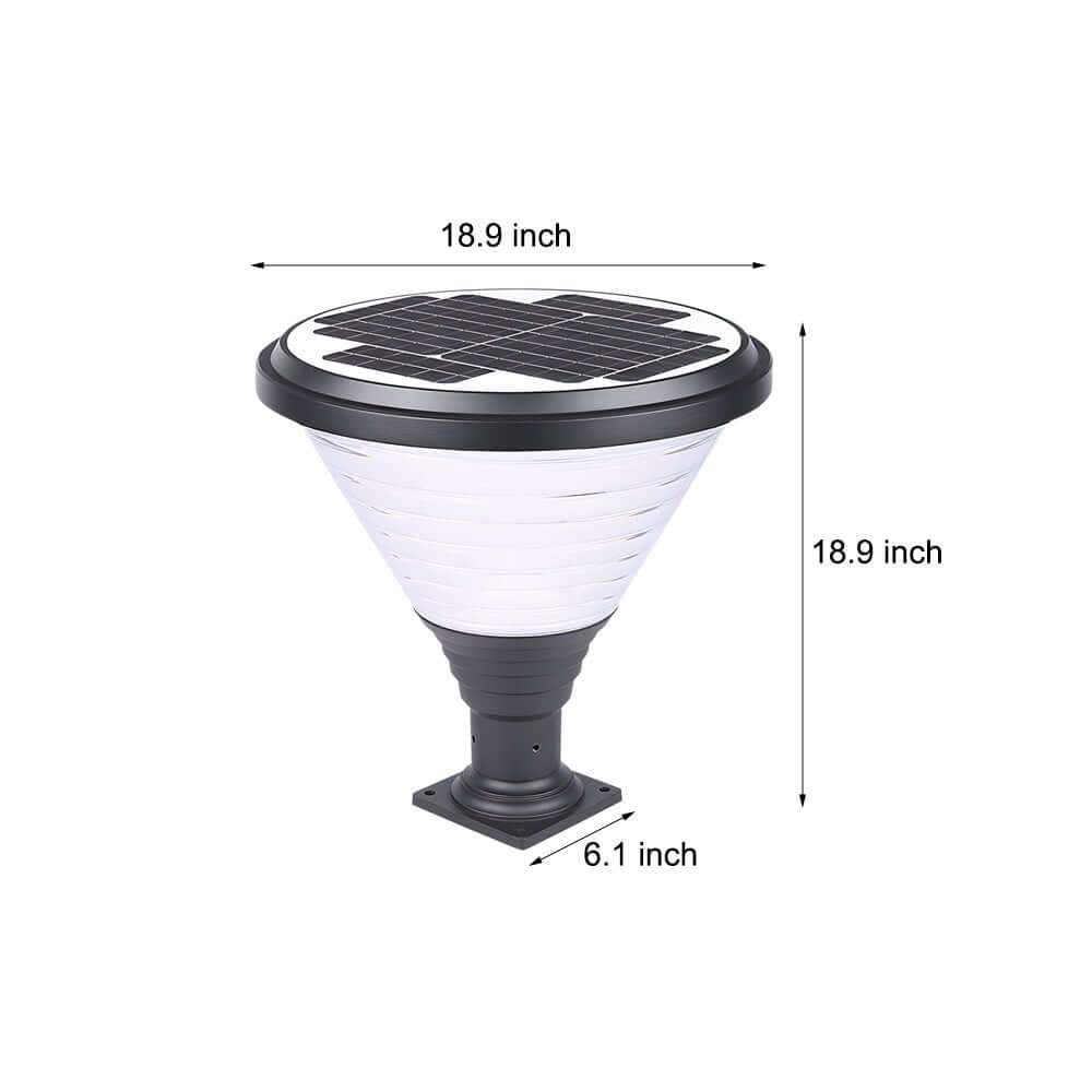 18.9-Inch H 1-Light Black Round Pier Mount Post Light