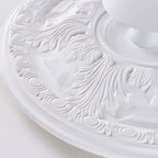 19.7-inch Round Gypsum Relief Dimmable LED Flush Mount Ceiling Light
