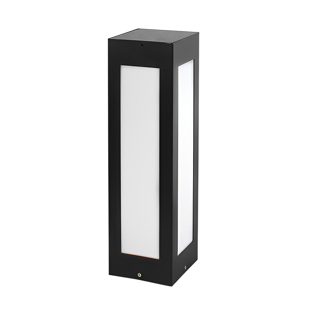 Modern Black Solar Bollard Lights Automatic, Waterproof LED Outdoor Lighting