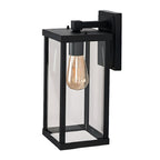 Rectangular Glass Waterproof Black Modern Outdoor Wall Lamp Exterior Lights
