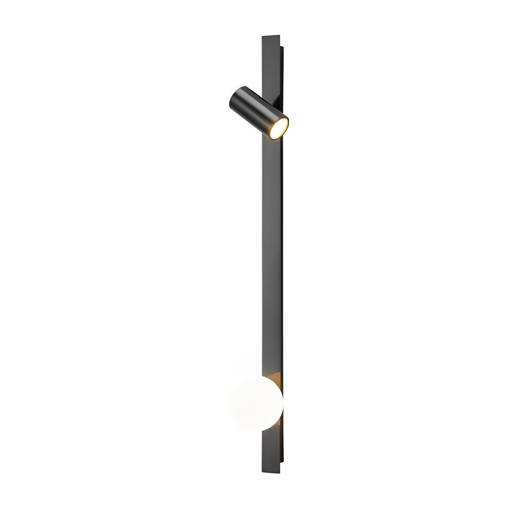 Black/Gold LED Linear Lights Three Step Dimming Wall Lamp with Adjustable Spotlight
