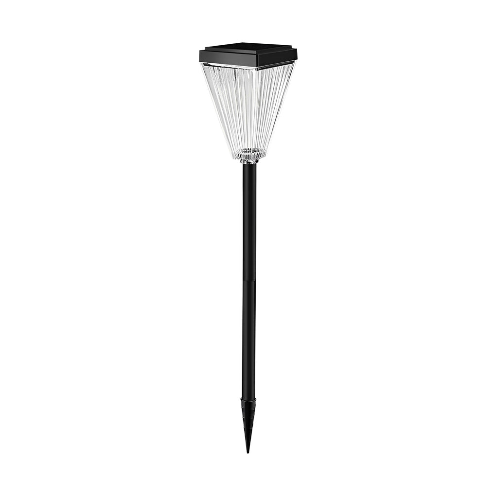 Modern Solar Post Lights Dimmable LED Garden Pathway Lamp with Ripple Lampshade