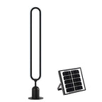 Sleek Black Oval Ring LED Solar Lights Modern Outdoor Minimalist Design