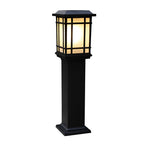 Black Solar Pathway Bollard Lights Three-Step Dimming Outdoor Lighting