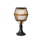 Modern Matte Black Solar Caged Lanterns