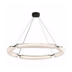 26''/34''/42'' Wide LED Frosted Water Glass Ring Chandelier