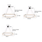 26''/34''/42'' Wide LED Frosted Water Glass Ring Chandelier