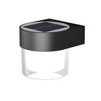 Square Round Waterproof LED Black Minimalist Solar Outdoor Wall Lights