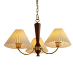 3 Lights Pleated Lampshade 12W LED Nordic Chandelier Pendant Light