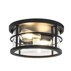 Round Square Waterproof Black Rustic Outdoor Light Ceiling Lighting