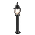 Hardwired Retro Aluminum Pathway Light with Caged Aluminum & PC Lampshade