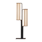 Back-to-Back Dual Cylinder LED Pathway Lights Black Waterproof Outdoor Lamp