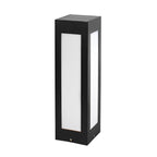 Modern Black Solar Bollard Lights Automatic, Waterproof LED Outdoor Lighting