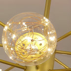 6-light LED Glass and Gold Chandelier Kitchen Pendant Lighting