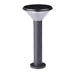 Contemporary Tapered Solar LED Pathway Light Black Cylindrical Outdoor Lighting