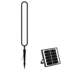 Sleek Black Oval Ring LED Solar Lights Modern Outdoor Minimalist Design