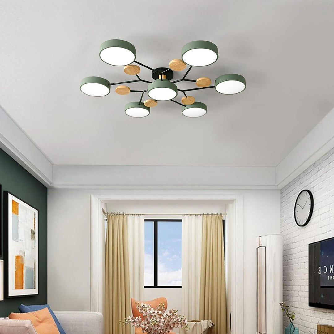 Sputnik Artistic Lights Chandeliers Metal Wood Baby Kids Lights Ceiling Lights
