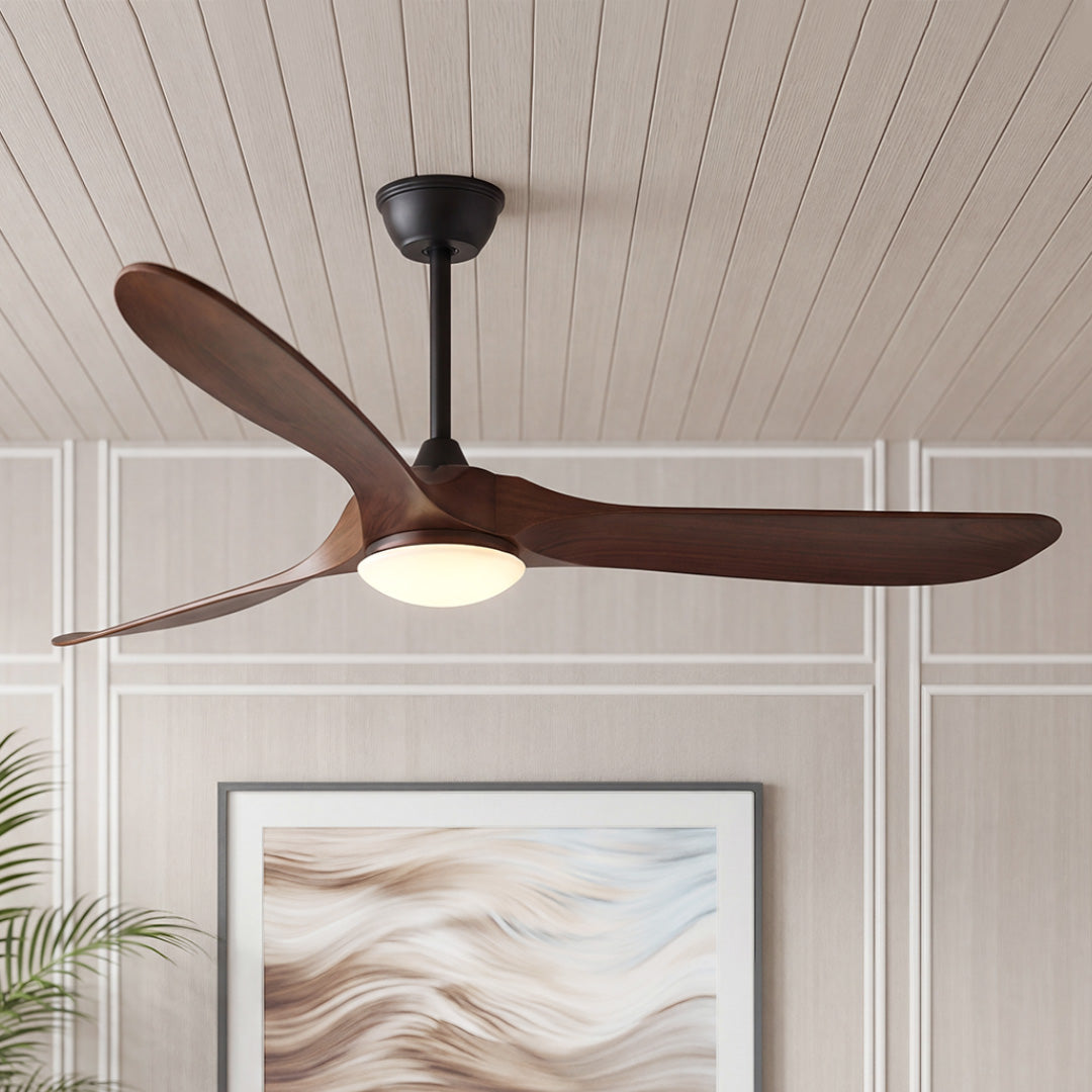 Modern Wood Ceiling Fan with Light Vintage Solid Wood Quiet Fan