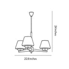 3 Light Chandeliers Vintage Style Glass Ceiling Light