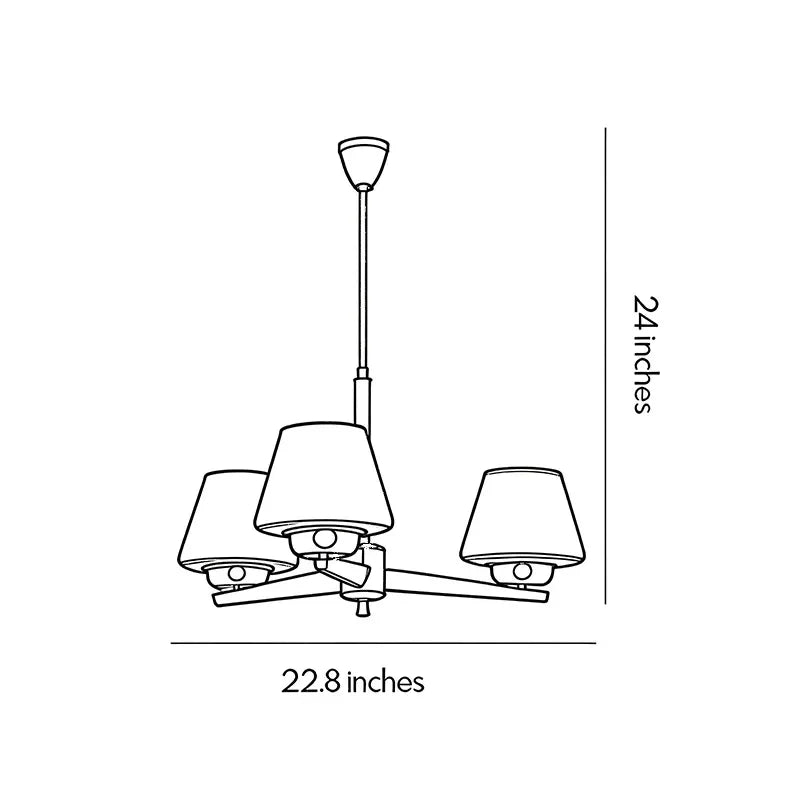 3 Light Chandeliers Vintage Style Glass Ceiling Light