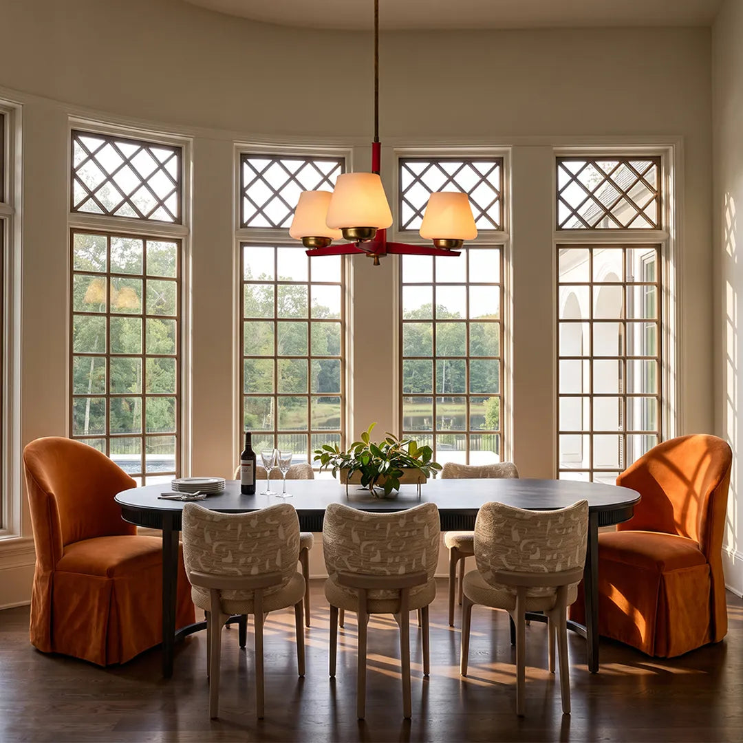 3 Light Chandeliers Vintage Style Glass Ceiling Light