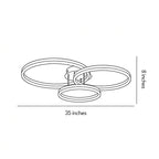 3-Ring Flush Mount Modern Large Decorated Metal Light