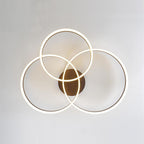 3-Ring Flush Mount Modern Large Decorated Metal Light