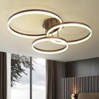 3-Ring Flush Mount Modern Large Decorated Metal Light