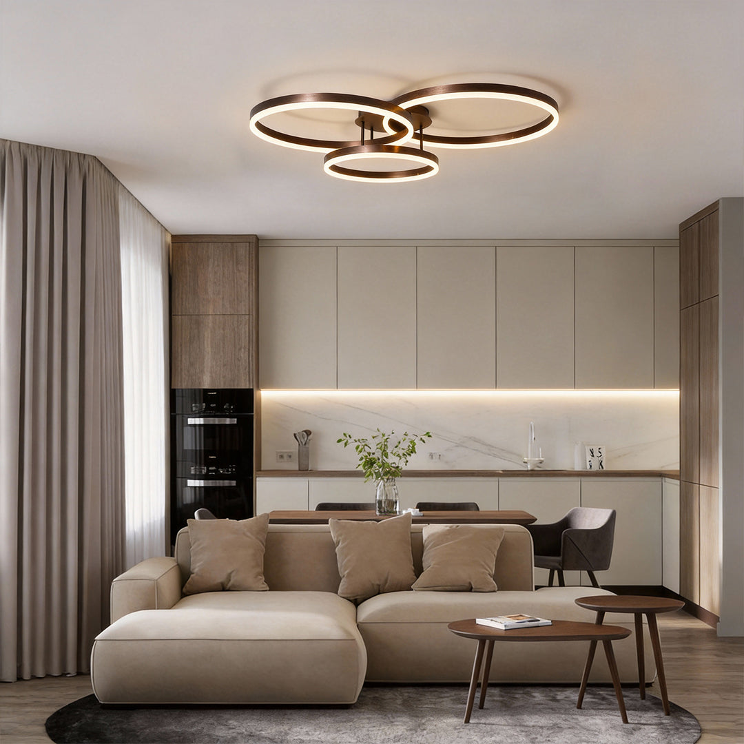3 Ring LED Ceiling Light Minimalist Style Metal Light