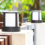 Cylinder Solar Garden Lights LED Waterproof Black Outdoor Light