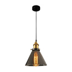 [Open-Box]Retro Creative Glass Electroplated Smoke Gray Industrial Pendant Lamp