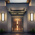 [Open-Box] Warm White Rectangle LED Waterproof Motion Sensor Black Modern Wall Sconce Lighting